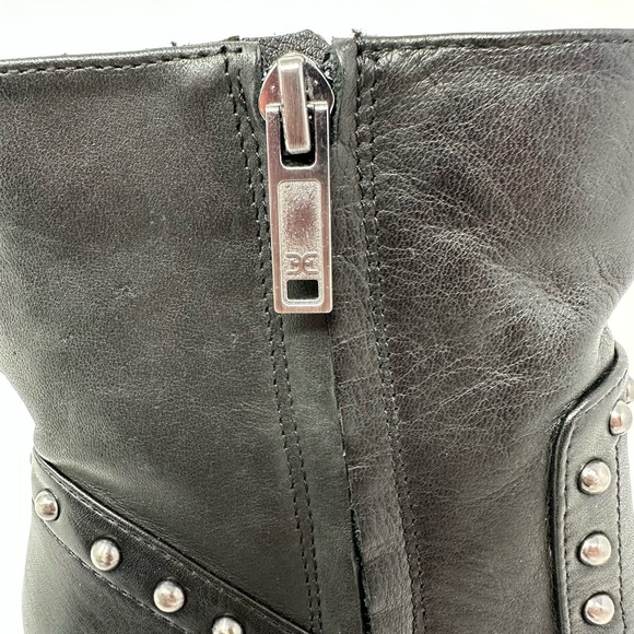 Sam Edelman size 5 black ankle boots‎ booties fringe studded side zip Bernie - Picture 7 of 11